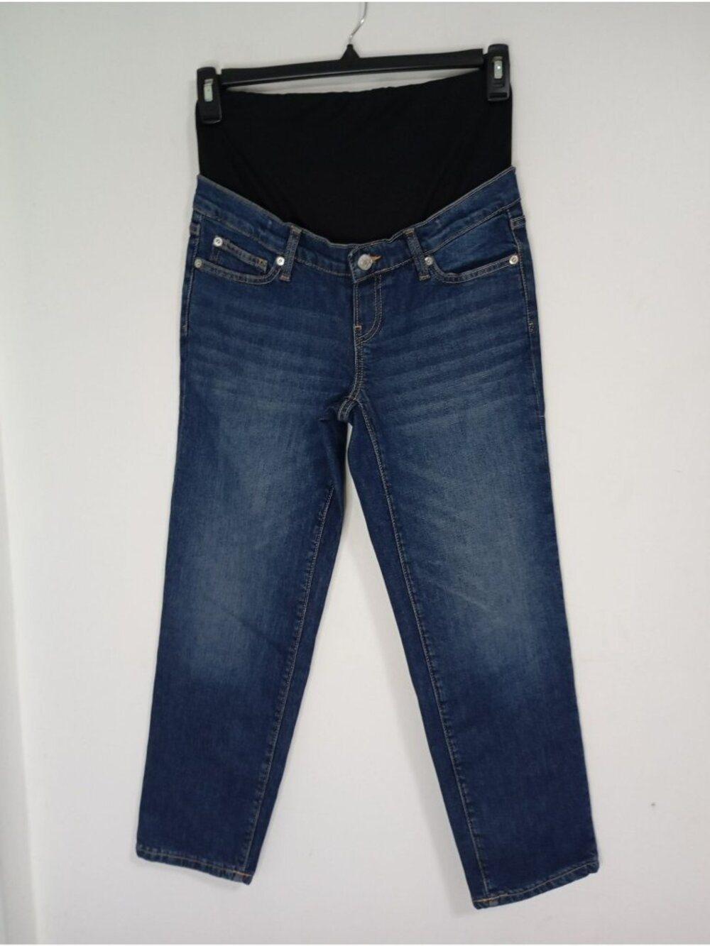 Gap Maternity Over-Belly Panel Dark Wash Straight Leg Jeans 28 Short